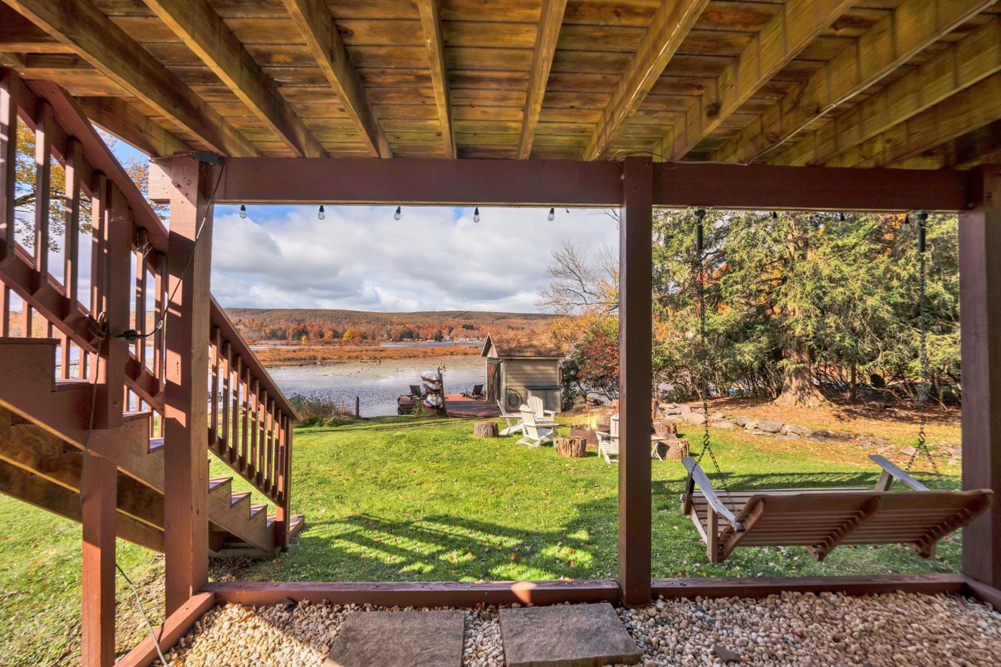 Lakefront A-Frame, Dock, Kayaks, Fire Place Lake Ariel Exterior foto