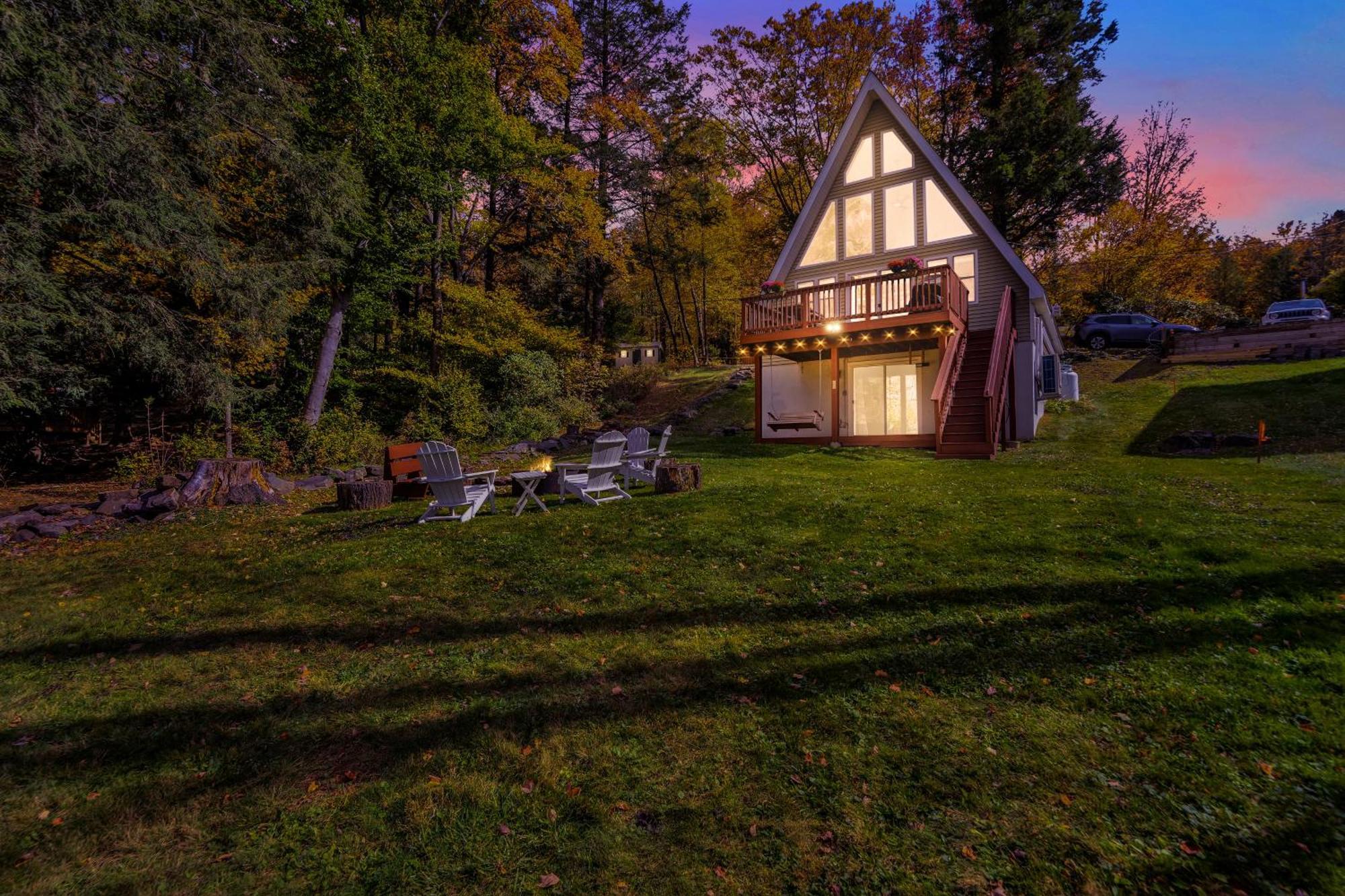 Lakefront A-Frame, Dock, Kayaks, Fire Place Lake Ariel Exterior foto